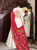 Adorable Off-White Lucknowi Work Georgette Traditional Lehenga Choli - Zeel Clothing