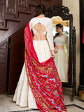 Adorable Off-White Lucknowi Work Georgette Traditional Lehenga Choli - Zeel Clothing