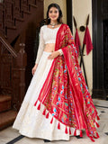 Adorable Off-White Lucknowi Work Georgette Traditional Lehenga Choli - Zeel Clothing