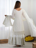 Adorable Off-White Sequins Chinon Eid Special Sharara Suit With Dupatta - Zeel Clothing