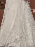 Adorable Off-White Sequins Net Engagement Wear Lehenga Choli - Zeel Clothing