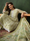 Adorable Olive Green Embroidered Organza Event Wear Pant Suit - Zeel Clothing