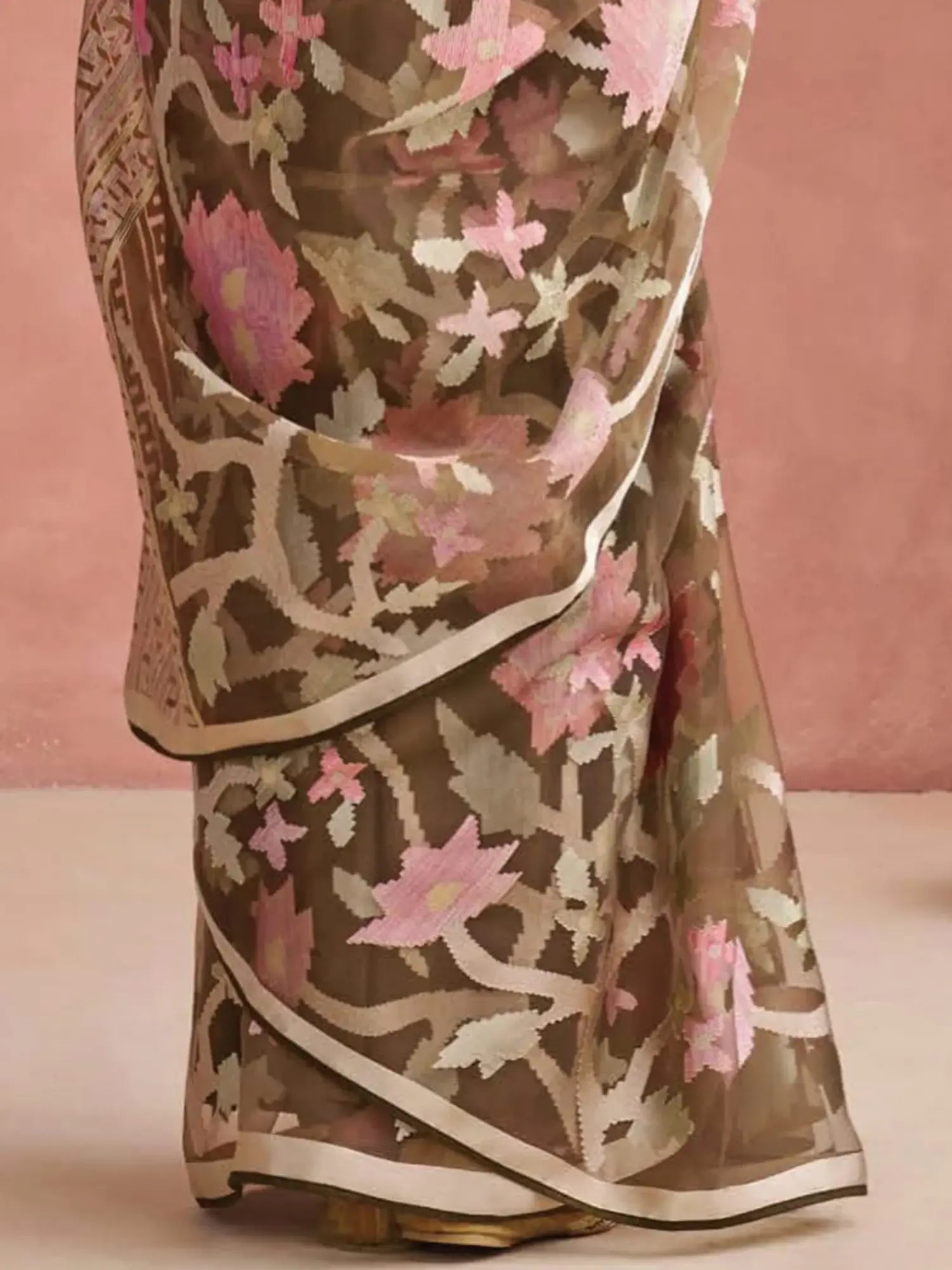 Adorable Olive Green Printed Organza Traditional Saree With Blouse - Zeel Clothing