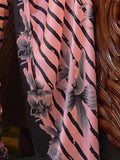 Adorable Pink & Black Printed Satin Party Wear Saree With Blouse - Zeel Clothing