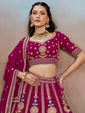Adorable Pink Dori Work Georgette Lehenga Choli With Dupatta - Zeel Clothing