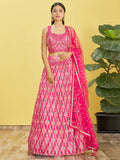 Adorable Pink Embroidered Work Chinon Wedding Lehenga Choli - Zeel Clothing