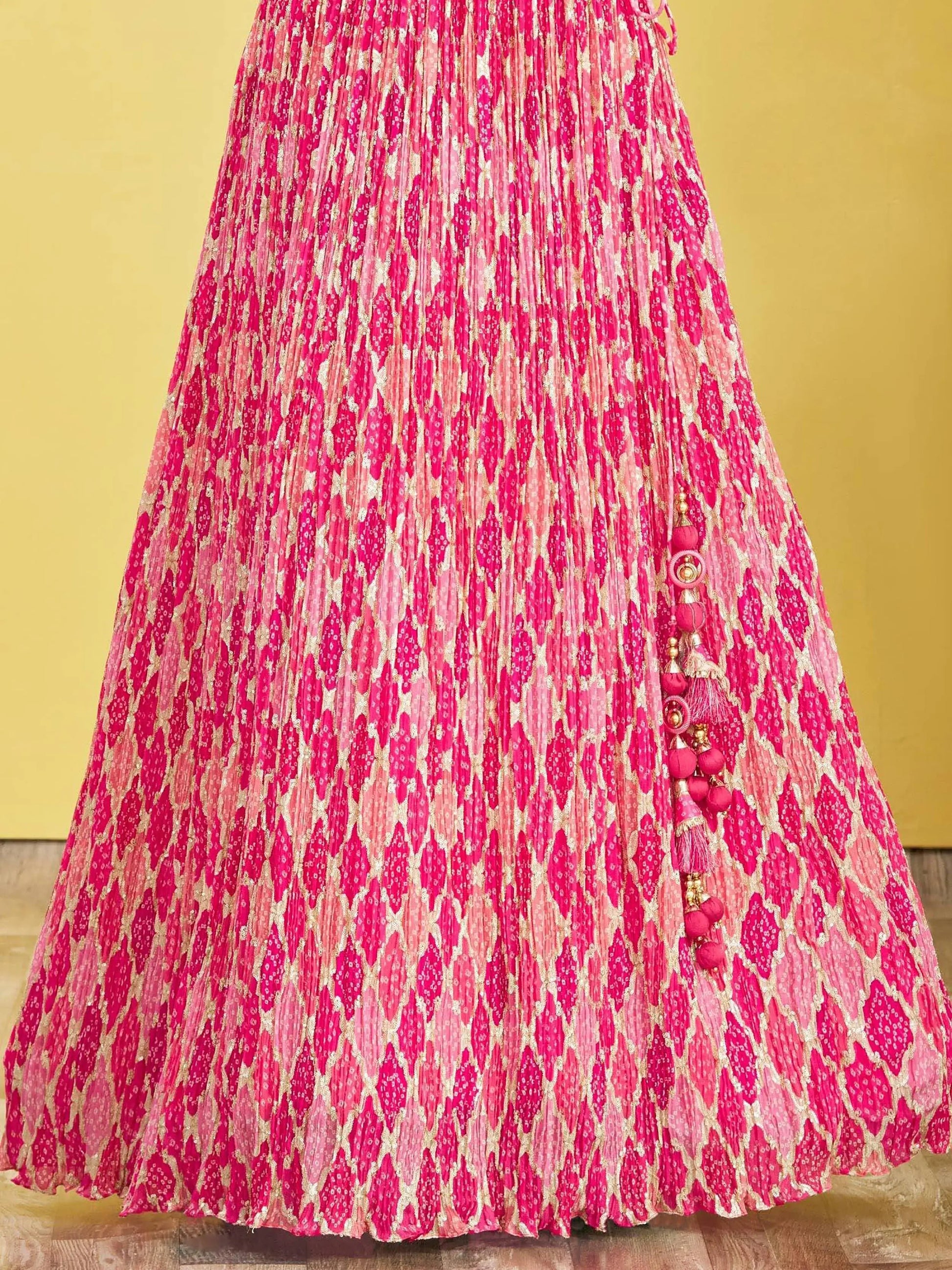 Adorable Pink Embroidered Work Chinon Wedding Lehenga Choli - Zeel Clothing