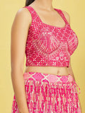 Adorable Pink Embroidered Work Chinon Wedding Lehenga Choli - Zeel Clothing