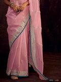 Adorable Pink Fancy Zari Work Silk Reception Wear Saree With Blouse - Zeel Clothing
