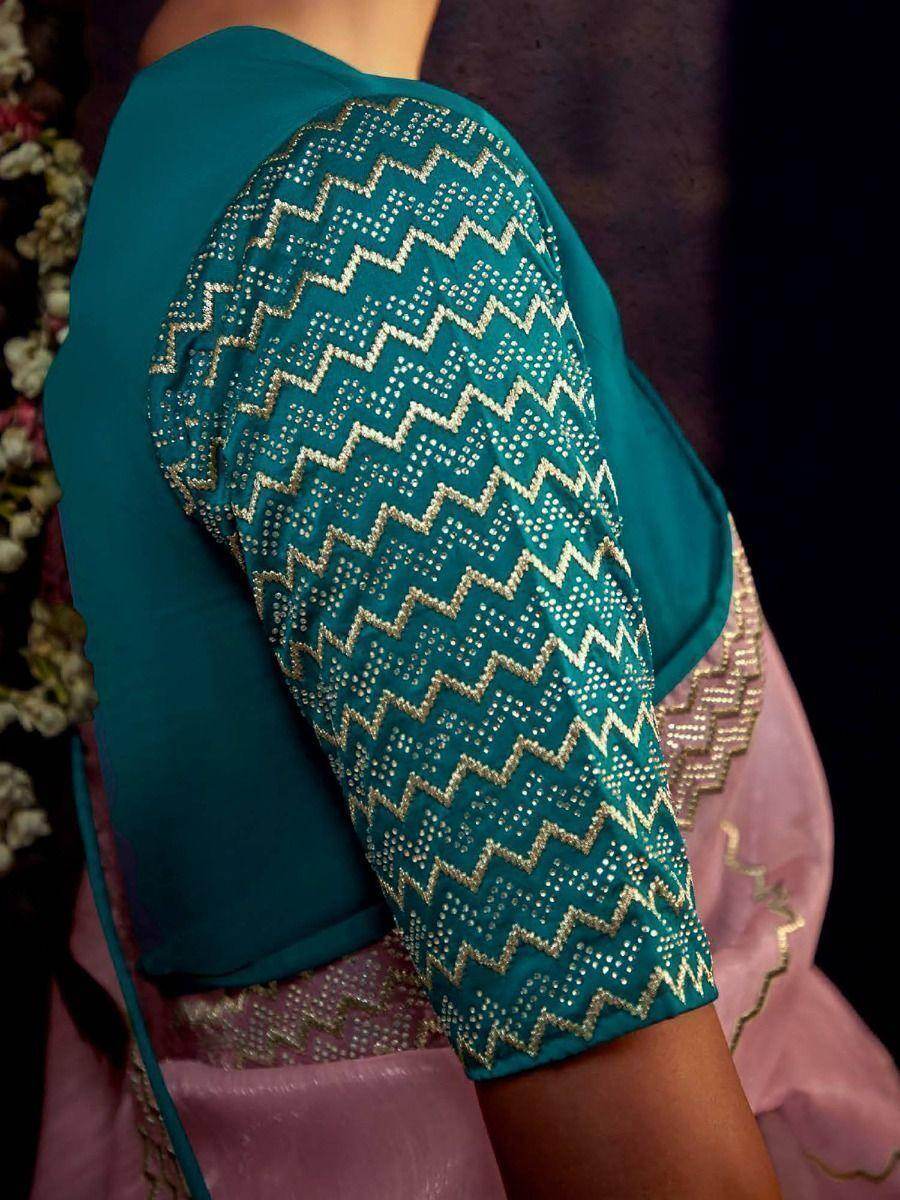Adorable Pink Fancy Zari Work Silk Reception Wear Saree With Blouse - Zeel Clothing