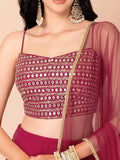 Adorable Pink Georgette Engagement Wear Lehenga Choli With Dupatta - Zeel Clothing