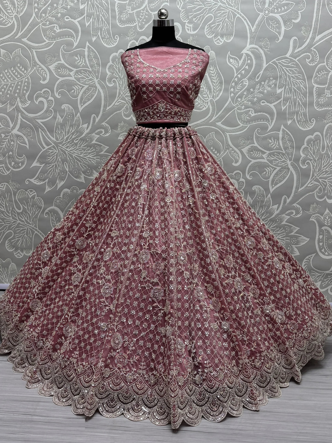 Adorable Pink Hand Work Net Bridal Wear Lehenga Choli With Dupatta - Zeel Clothing