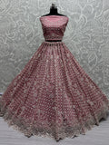 Adorable Pink Hand Work Net Bridal Wear Lehenga Choli With Dupatta - Zeel Clothing