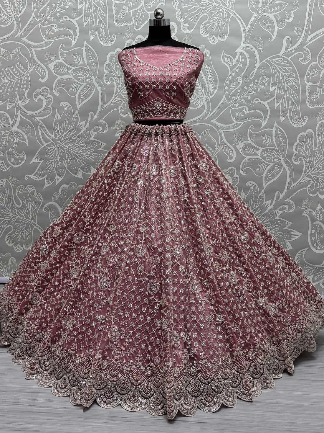 Adorable Pink Hand Work Net Bridal Wear Lehenga Choli With Dupatta - Zeel Clothing