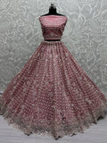 Adorable Pink Hand Work Net Bridal Wear Lehenga Choli With Dupatta - Zeel Clothing
