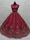 Adorable Pink Hand Work Silk Bridal Lehenga Choli With Double Dupatta - Zeel Clothing