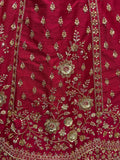 Adorable Pink Hand Work Silk Bridal Lehenga Choli With Double Dupatta - Zeel Clothing
