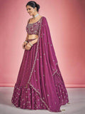 Adorable Pink Mirror Work Georgette Wedding Wear Lehenga Choli - Zeel Clothing