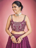 Adorable Pink Mirror Work Georgette Wedding Wear Lehenga Choli - Zeel Clothing