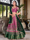 Adorable Pink Printed Kanchipuram Festival Wear Lehenga Choli - Zeel Clothing