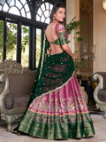 Adorable Pink Printed Kanchipuram Festival Wear Lehenga Choli - Zeel Clothing