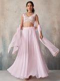 Adorable Pink Sequins Georgette Sangeet Wear Lehenga Choli - Zeel Clothing