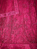 Adorable Pink Sequins Net Bridal Lehenga Choli With Dupatta - Zeel Clothing