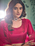 Adorable Pink Sequins Net Bridal Lehenga Choli With Dupatta - Zeel Clothing
