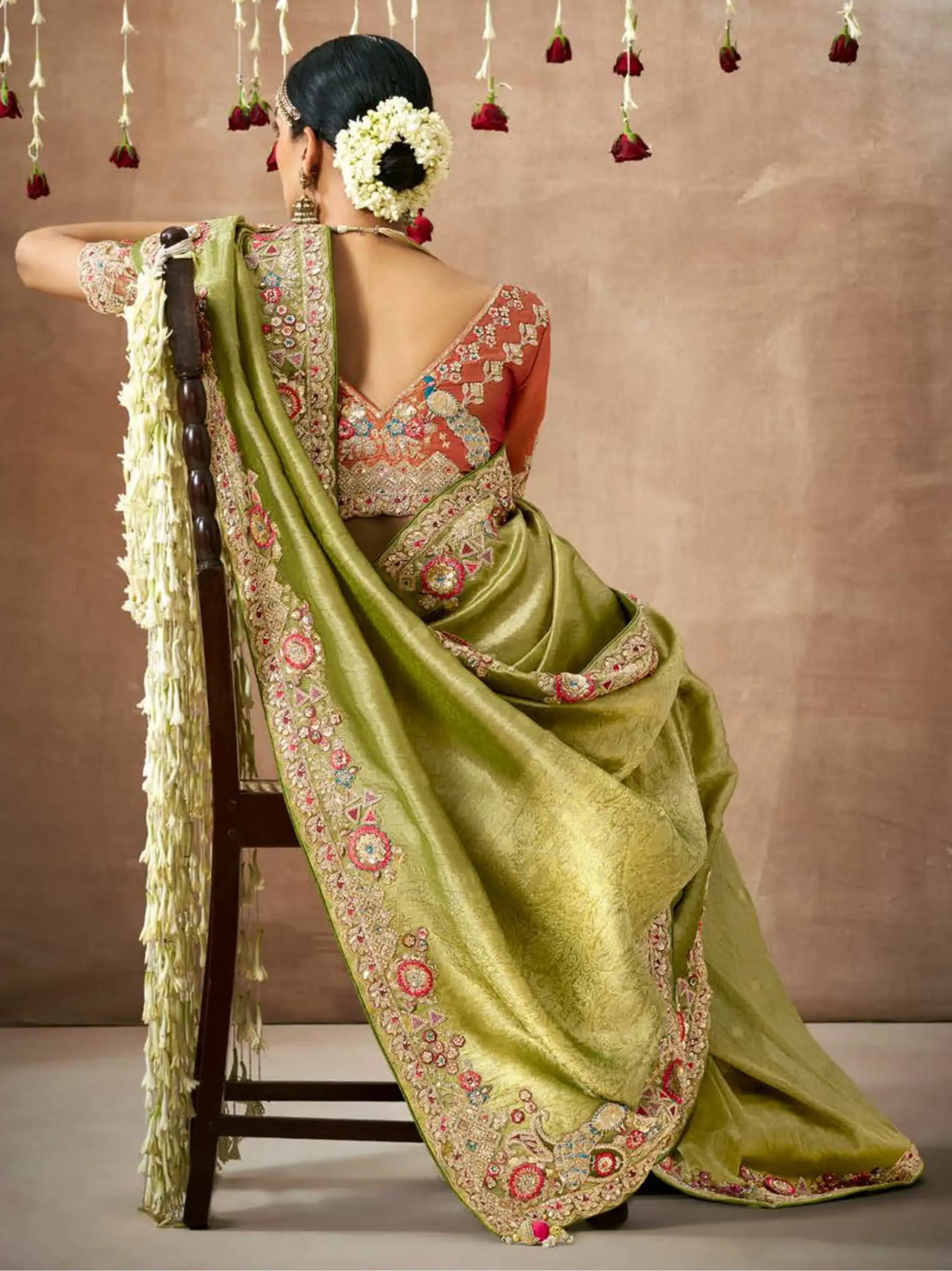 Adorable Pista Green Heavy Border Work Silk Festival Wear Saree - Zeel Clothing