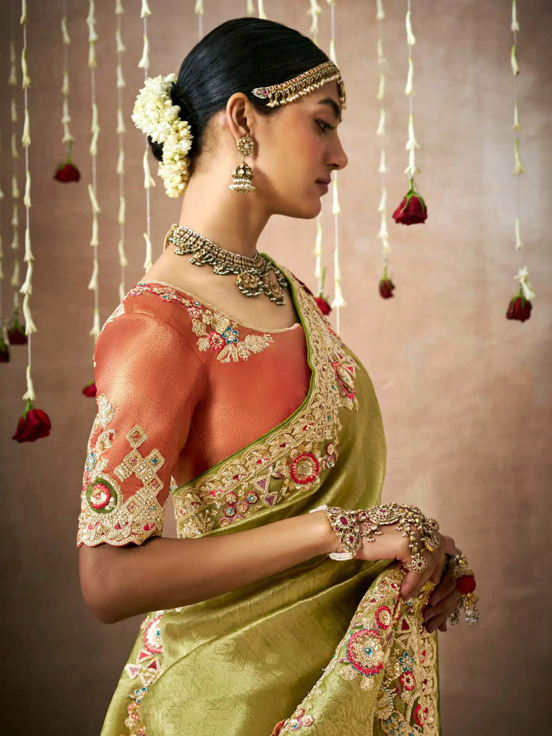 Adorable Pista Green Heavy Border Work Silk Festival Wear Saree - Zeel Clothing