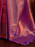 Adorable Purple Weaving Silk Reception Wear Saree With Blouse - Zeel Clothing
