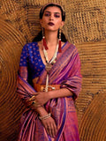 Adorable Purple Weaving Silk Reception Wear Saree With Blouse - Zeel Clothing