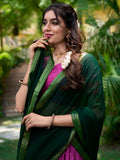 Adorable Purple Zari Weaving Cotton Festival Wear Half Saree Lehenga - Zeel Clothing