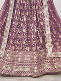 Adorable Purple Zari Work Jacquard Lehenga Choli With Dupatta - Zeel Clothing