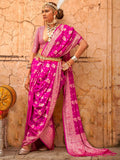 Adorable Rani Pink Zari Weaving Georgette Festival Wear Saree - Zeel Clothing