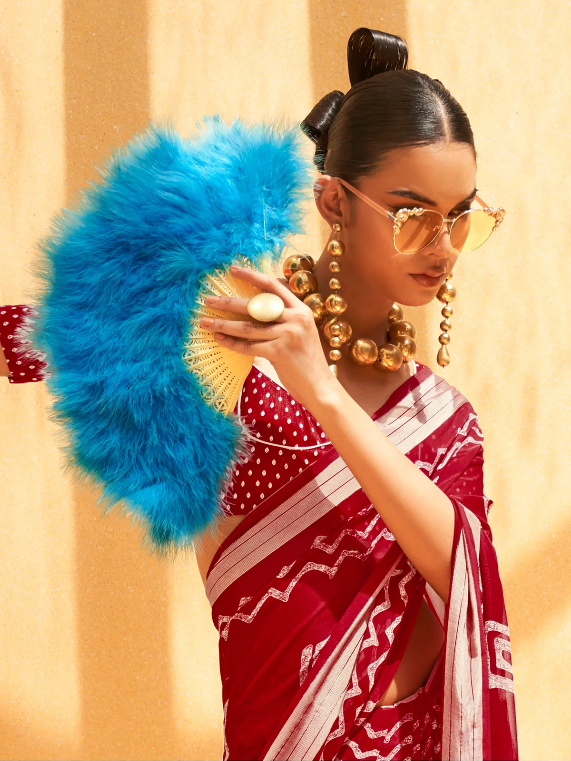 Adorable Red Foil Printed Georgette Festival Wear Saree With Blouse - Zeel Clothing