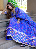Adorable Royal Blue Floral Printed Organza Lehenga Choli With Dupatta - Zeel Clothing