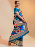 Adorable Sky Blue Zari Weaving Paithani Silk Traditional Saree - Zeel Clothing