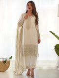Adorable White Sequins Chinon Silk Eid Special Pant Suit - Zeel Clothing