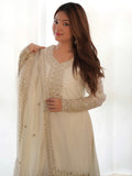 Adorable White Sequins Chinon Silk Eid Special Pant Suit - Zeel Clothing
