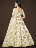 Adorable White Sequins Slub Silk Engagement Wear Lehenga Choli - Zeel Clothing