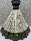 Adorable White Zari Weaving Georgette Event Wear Lehenga Choli With Dupatta