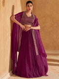 Adorable Wine Chinon Party Wear Lehenga Choli With Jacket - Zeel Clothing