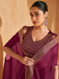 Adorable Wine Chinon Party Wear Lehenga Choli With Jacket - Zeel Clothing
