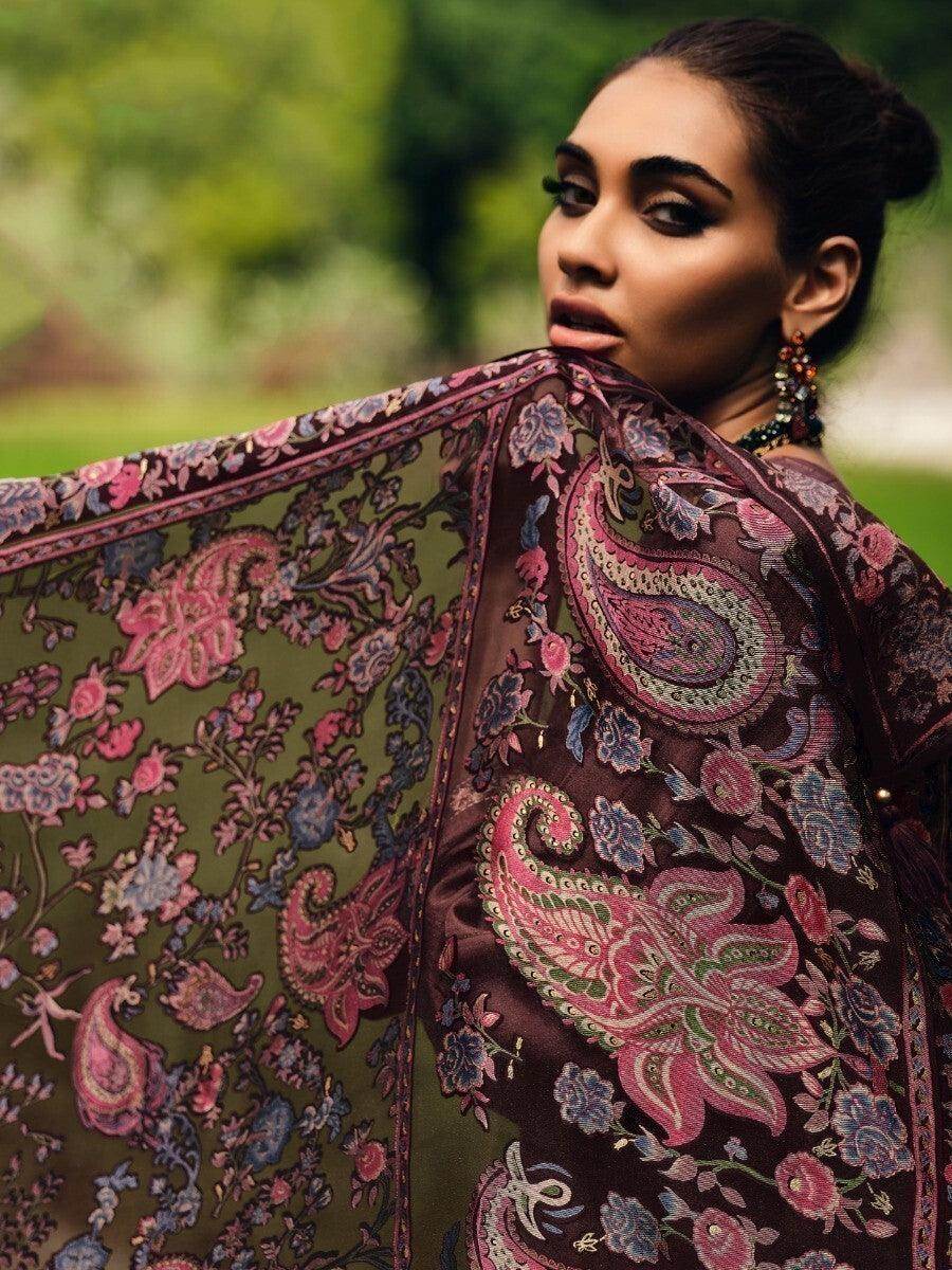 Adorable Wine Embroidered Muslin Silk Traditional Pakistani Salwar Suit - Zeel Clothing