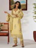 Adorable Yellow Embroidered Organza Haldi Wear Pant Suit With Dupatta - Zeel Clothing