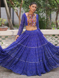 Adoring Blue Bandhej Print Georgette Traditional Lehenga Choli - Zeel Clothing