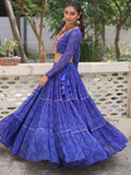 Adoring Blue Bandhej Print Georgette Traditional Lehenga Choli - Zeel Clothing
