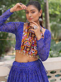 Adoring Blue Bandhej Print Georgette Traditional Lehenga Choli - Zeel Clothing