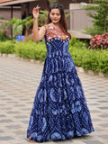 Adoring Royal Blue Gamthi Work Georgette Navratri Special Gown - Zeel Clothing